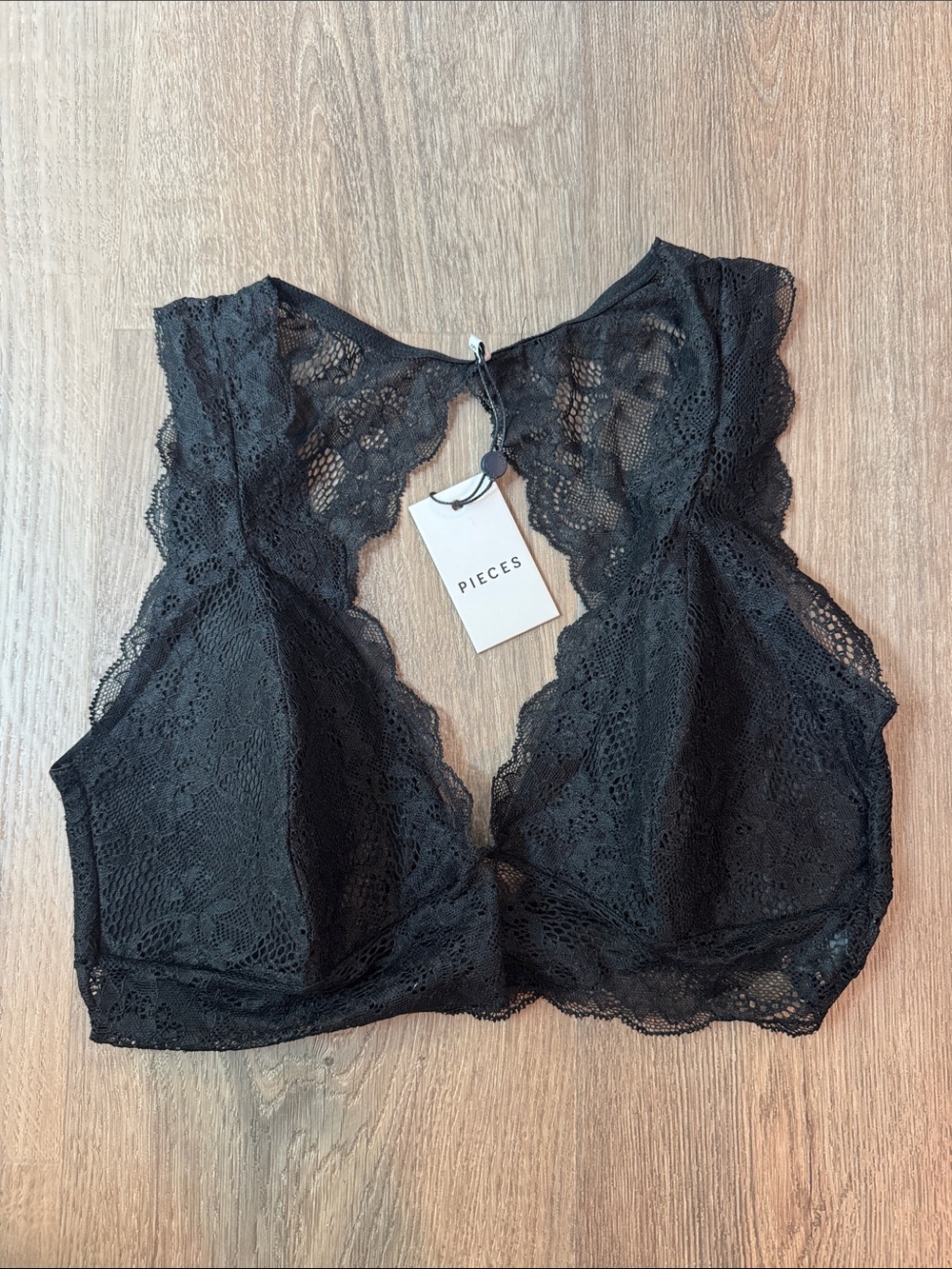 Pieces by ASOS Black Lace Bralette - Elegant Women's Intimates